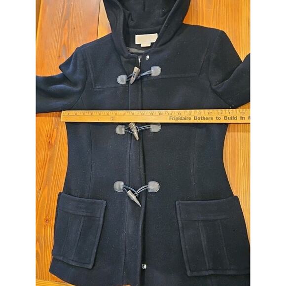 Michael Kors Wool Blend Pea Coat Jacket Black SZ 6 - Picture 4 of 7